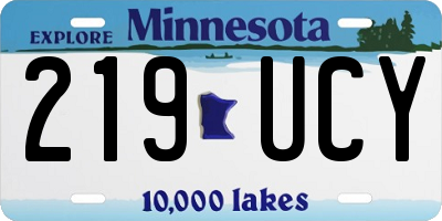 MN license plate 219UCY