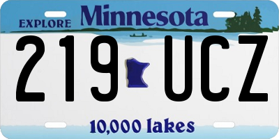 MN license plate 219UCZ