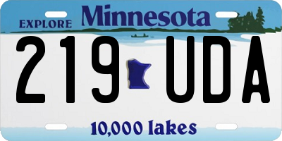 MN license plate 219UDA