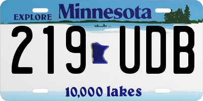 MN license plate 219UDB