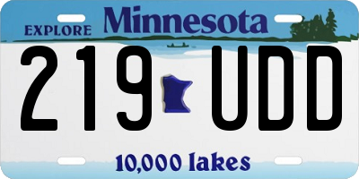 MN license plate 219UDD