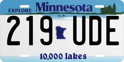 MN license plate 219UDE
