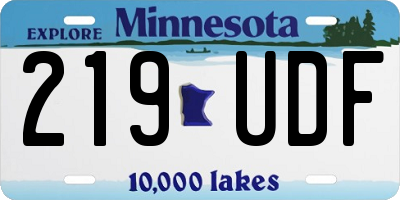 MN license plate 219UDF