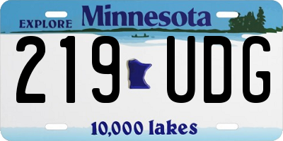 MN license plate 219UDG