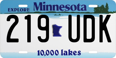 MN license plate 219UDK