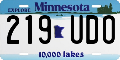 MN license plate 219UDO