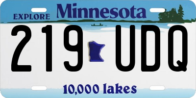 MN license plate 219UDQ