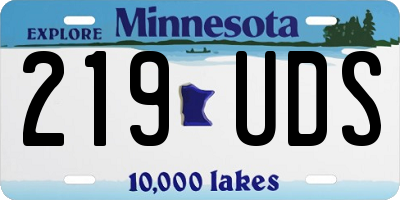 MN license plate 219UDS