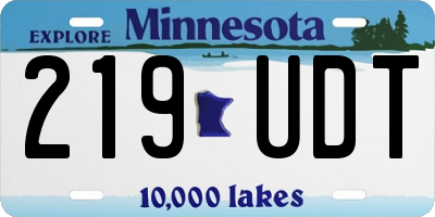 MN license plate 219UDT