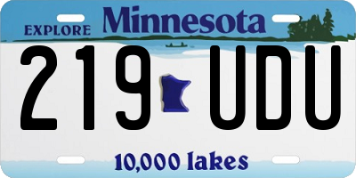 MN license plate 219UDU