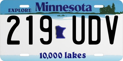 MN license plate 219UDV
