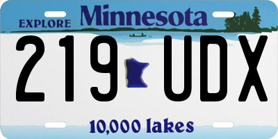 MN license plate 219UDX