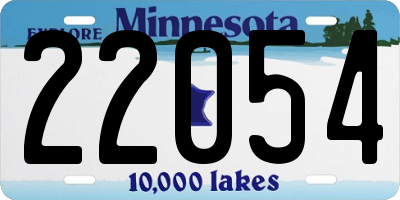 MN license plate 22054