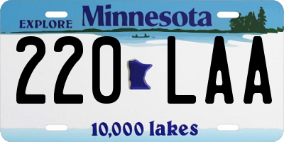 MN license plate 220LAA