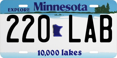 MN license plate 220LAB