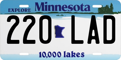 MN license plate 220LAD