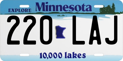 MN license plate 220LAJ