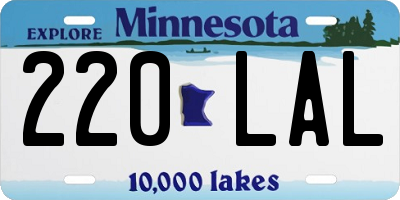 MN license plate 220LAL