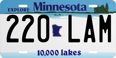 MN license plate 220LAM