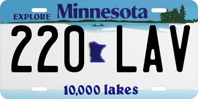 MN license plate 220LAV