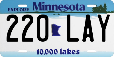 MN license plate 220LAY