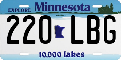 MN license plate 220LBG