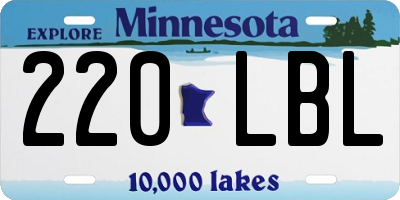 MN license plate 220LBL