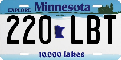 MN license plate 220LBT