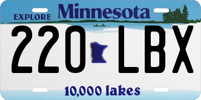 MN license plate 220LBX