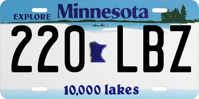 MN license plate 220LBZ