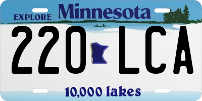 MN license plate 220LCA