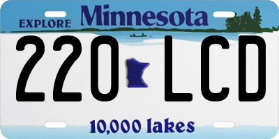 MN license plate 220LCD