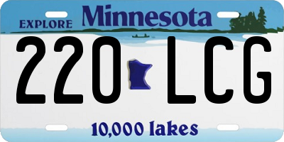 MN license plate 220LCG