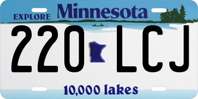 MN license plate 220LCJ