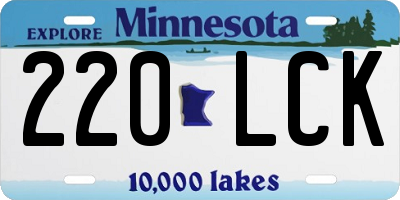 MN license plate 220LCK