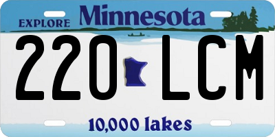 MN license plate 220LCM