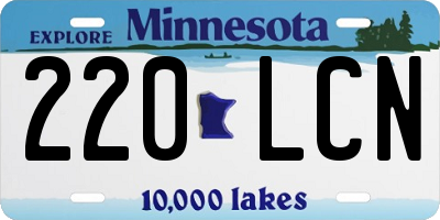 MN license plate 220LCN