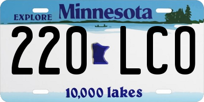 MN license plate 220LCO