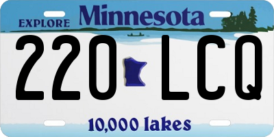 MN license plate 220LCQ