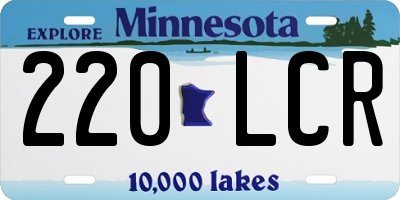 MN license plate 220LCR