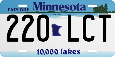 MN license plate 220LCT