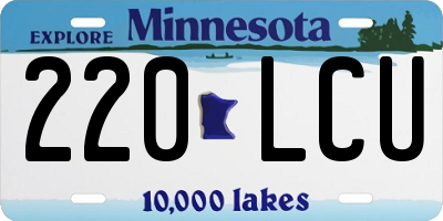 MN license plate 220LCU