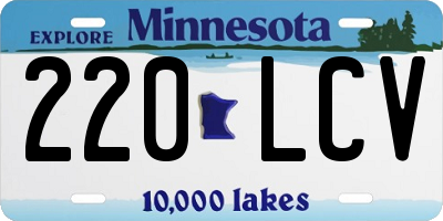 MN license plate 220LCV