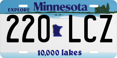 MN license plate 220LCZ