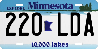 MN license plate 220LDA