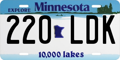 MN license plate 220LDK