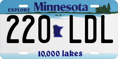 MN license plate 220LDL