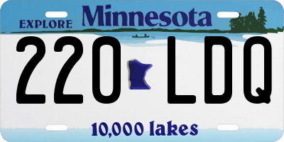 MN license plate 220LDQ