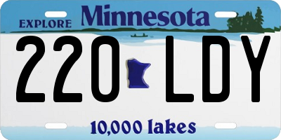 MN license plate 220LDY