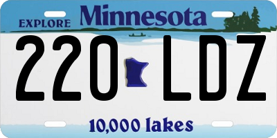 MN license plate 220LDZ